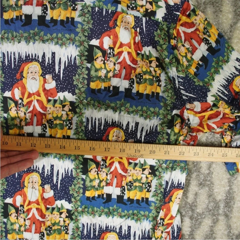 VTG Reyn Spooner Guy Buffet Santa & Elves Hawaiian Shirt Mens XL Egyptian Cotton - Picture 11 of 12